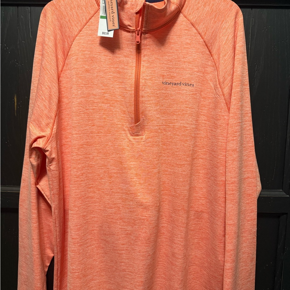 Vineyard Vines Coral Half-Zip/quarter zip Pullover Large